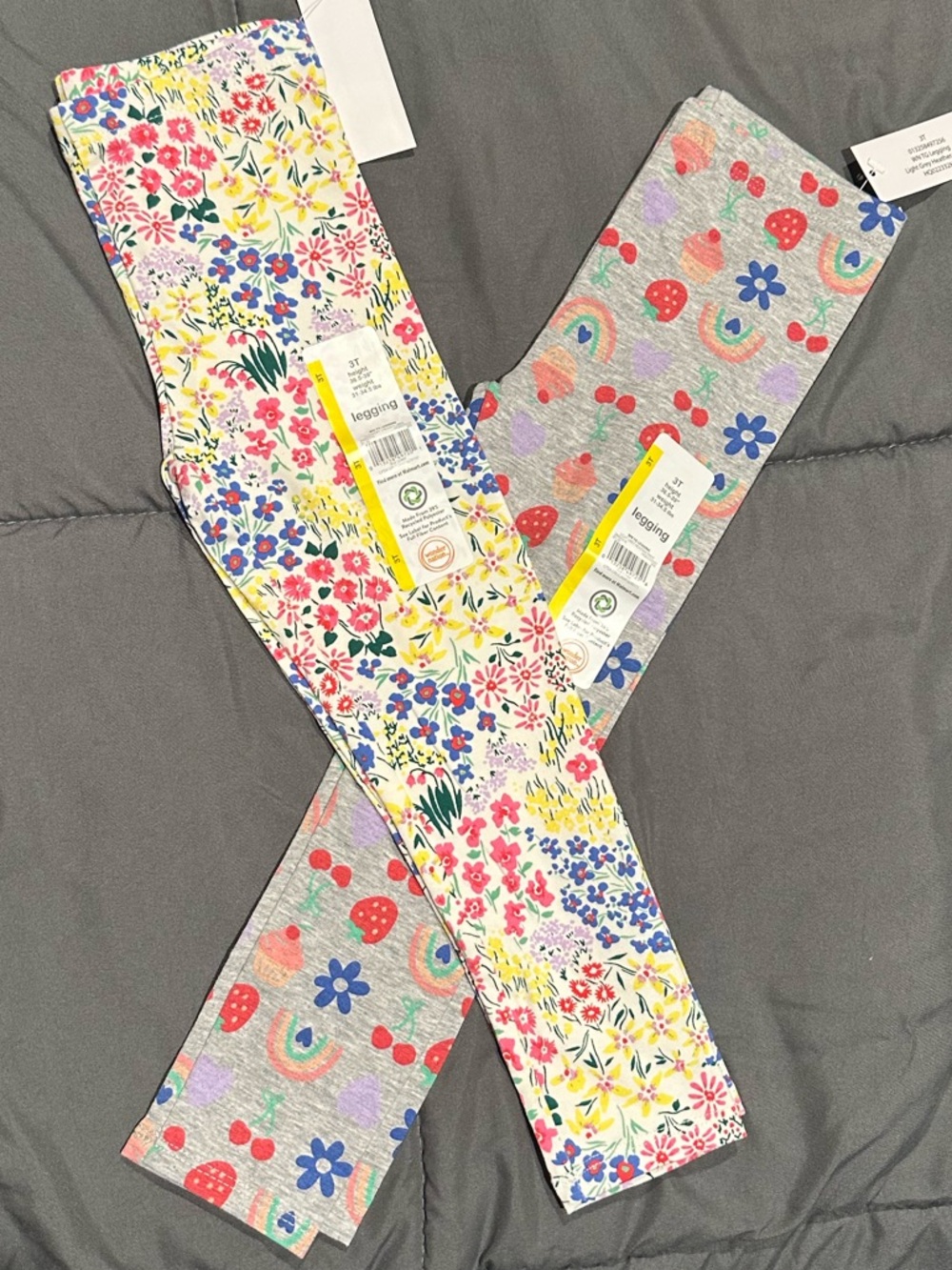 wonder nation Girls Floral & Rainbow Leggings